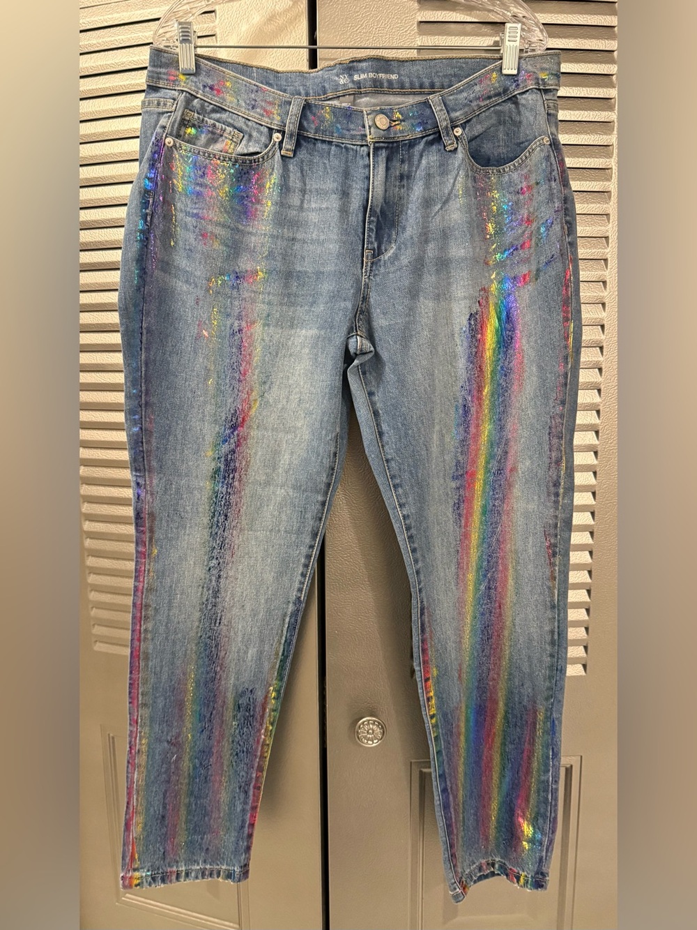 Women’s Rainbow Effect Blue Denim Jeans